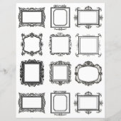 ヴィンテージフレームラインアートコラージスクラップブック紙 (裏面)