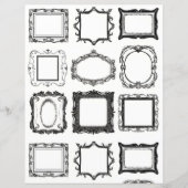 ヴィンテージフレームラインアートコラージスクラップブック紙 (正面)