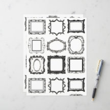 ヴィンテージフレームラインアートコラージスクラップブック紙