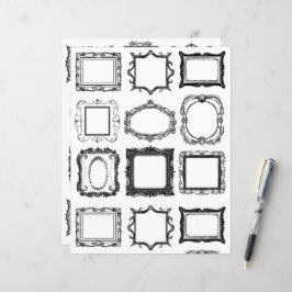 ヴィンテージフレームラインアートコラージスクラップブック紙