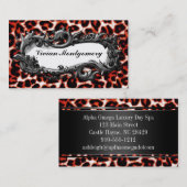 ヴィンテージフレームレオパードプロフェッショナル名刺 名刺 (正面/裏面)