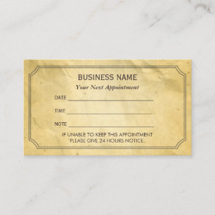 ヴィンテージフレームヴィンテージ紙アポイントメントの確認 予約カード