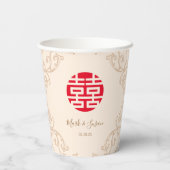ヴィンテージフレーム二重の幸福結婚の 紙コップ (裏面)