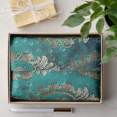 ヴィンテージフレーム付きシーホースのライトグリーンのデコパージュ 薄葉紙 (ギフト)