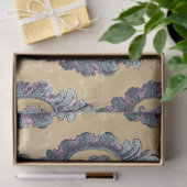 ヴィンテージフレーム付きシーホースの背景(タン) 薄葉紙 (ギフト)