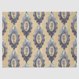 ヴィンテージフレーム付きシーホースの背景（タン） 薄葉紙