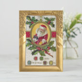 ヴィンテージフレーム内のサンタとホリ華美ー金ゴールド シーズンカード (スタンド正面)