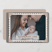 ヴィンテージフレーム写真の生誕発表 案内状 (正面/裏面)