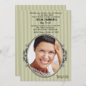 ヴィンテージフレーム写真誕生日パーティーの招待 招待状 (正面/裏面)