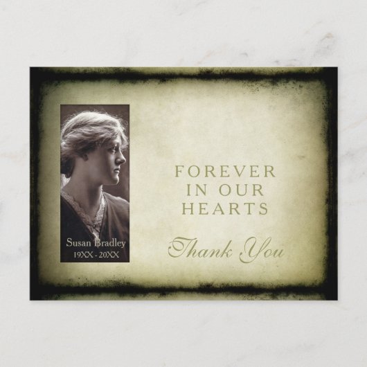 ヴィンテージフレーム悔やみや弔慰有難はがき ポストカード (正面)