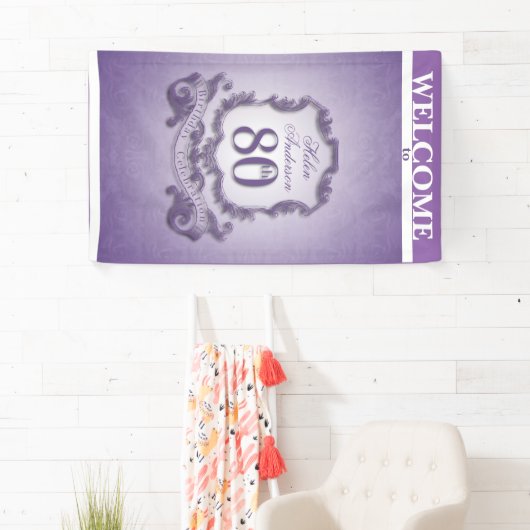 ヴィンテージフレーム第80の誕生祝いの旗 横断幕 (インサイチュ)