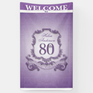 ヴィンテージフレーム第80の誕生祝いの旗 横断幕