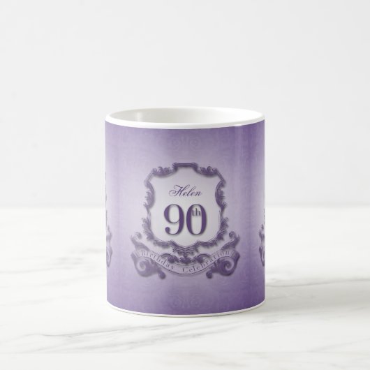 ヴィンテージフレーム第90の誕生祝いのマグ コーヒーマグカップ (中央)