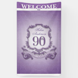 ヴィンテージフレーム第90の誕生祝いの旗 横断幕