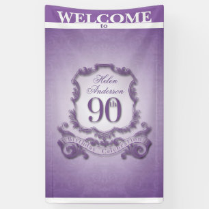 ヴィンテージフレーム第90の誕生祝いの旗 横断幕