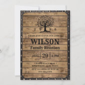 ヴィンテージフレーム素朴ファミリーツリーファミリ懇親会 招待状 (正面)