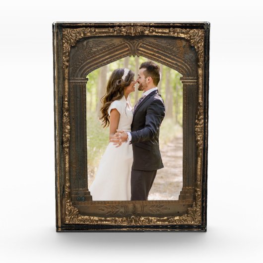 ヴィンテージフレーム自分の写真の結婚ポートレートを追加 フォトブロック (正面)