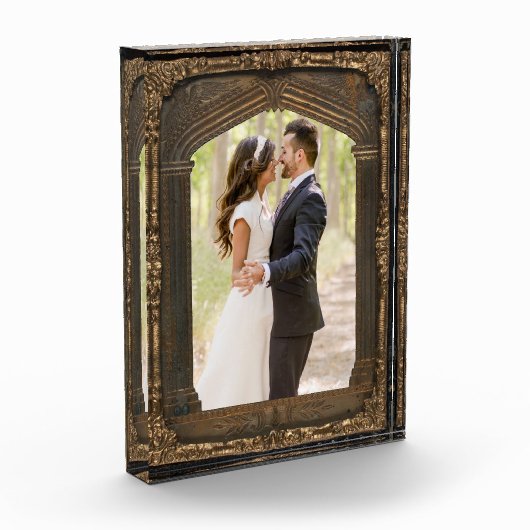 ヴィンテージフレーム自分の写真の結婚ポートレートを追加 フォトブロック (左)