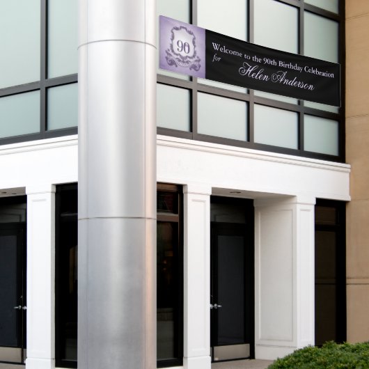 ヴィンテージフレーム90番目の誕生日バパーソナライズされたナー 横断幕 (ビルの外側)