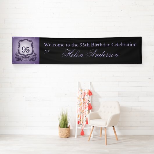 ヴィンテージフレーム95番目の誕生日バパーソナライズされたナー 横断幕 (インサイチュ)