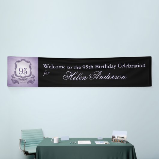 ヴィンテージフレーム95番目の誕生日バパーソナライズされたナー 横断幕 (トレードショー)