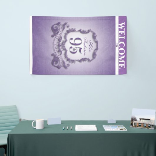 ヴィンテージフレーム95番目の誕生祝いバナー 横断幕 (トレードショー)