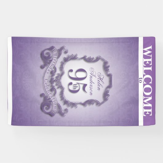 ヴィンテージフレーム95番目の誕生祝いバナー 横断幕 (横)