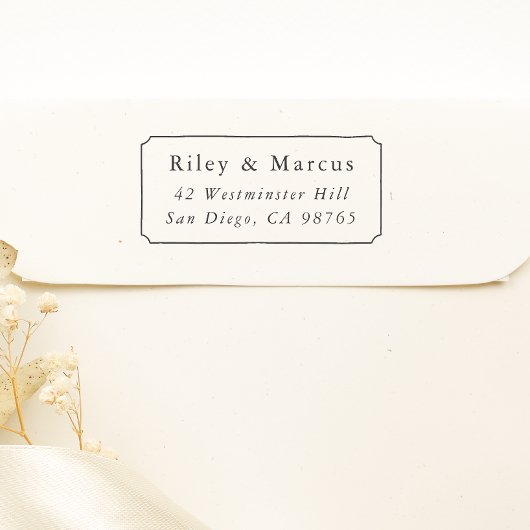 ヴィンテージフレーム&カップルネーム差出人住所 ラバースタンプ