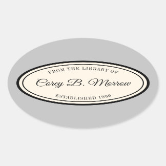 ヴィンテージフレーム「ライブラリから」楕円蔵書票 楕円形シール