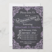 ヴィンテージフレーム、結婚シャルボードのリハーサル 招待状 (正面)