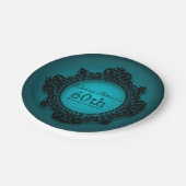 ヴィンテージフレーム（青） 60番目の誕生日紙プレート ペーパープレート (アングル)