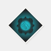 ヴィンテージフレーム（青） - 70誕生日ペーパーナプキン スタンダードカクテルナプキン (角)