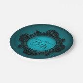 ヴィンテージフレーム(青) - 75番目の誕生日紙プレート ペーパープレート (アングル)