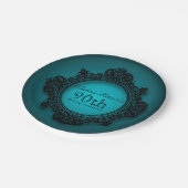 ヴィンテージフレーム(青) - 90番目の誕生日紙プレート ペーパープレート (アングル)