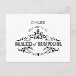 ヴィンテージフレームBe Myメイド・オブ・オーナー（花嫁付き添い人）カード インビテーションポストカード