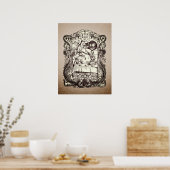 ヴィンテージフレームWonderlandキャラクター ポスター (キッチン)