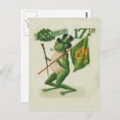 ヴィンテージフロッグシリーラーグパイプセントパトリックのデイカード ポストカード (正面/裏面)