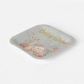 ヴィンテージフロッピーバニーフローラコレクション ペーパープレート (傾斜あり)