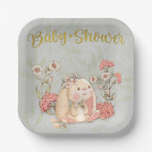 ヴィンテージフロッピーバニーフローラコレクション ペーパープレート (正面)