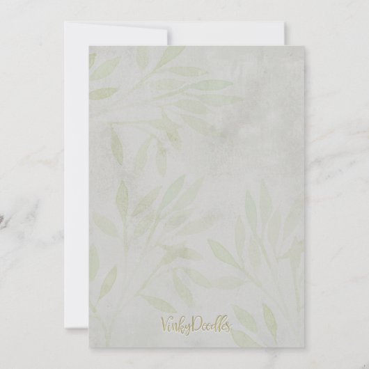 ヴィンテージフロッピーバニーフローラベビーシャワー 招待状 (裏面)