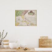 ヴィンテージフロリダとバハマの地図 ポスター (キッチン)