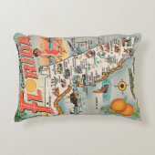 ヴィンテージフロリダの地図きたし挨拶 アクセントクッション (正面)