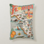 ヴィンテージフロリダの地図きたし挨拶 アクセントクッション (正面(垂直))