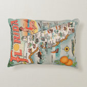 ヴィンテージフロリダの地図きたし挨拶 アクセントクッション (裏面)