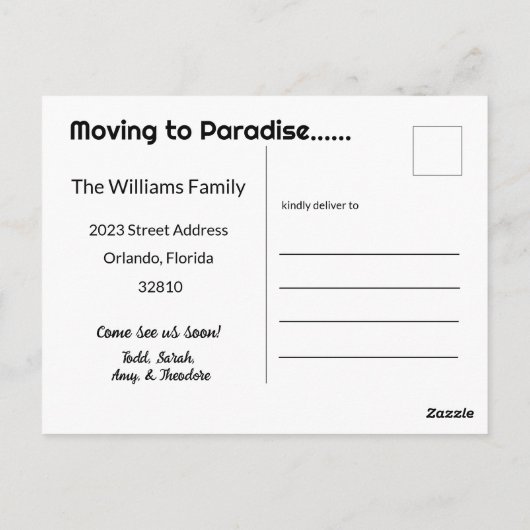 ヴィンテージフロリダの地図の移動/再配置はがき ポストカード (裏面)