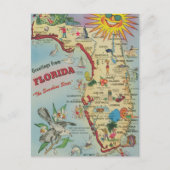 ヴィンテージフロリダの地図の移動/再配置はがき ポストカード (正面)