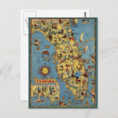 ヴィンテージフロリダの地図ポストカード ポストカード (正面/裏面)