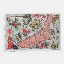ヴィンテージフロリダの地図 キッチンタオル