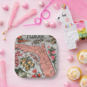 ヴィンテージフロリダの地図 ペーパープレート (パーティー)