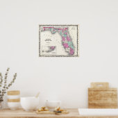 ヴィンテージフロリダの地図 ポスター (キッチン)